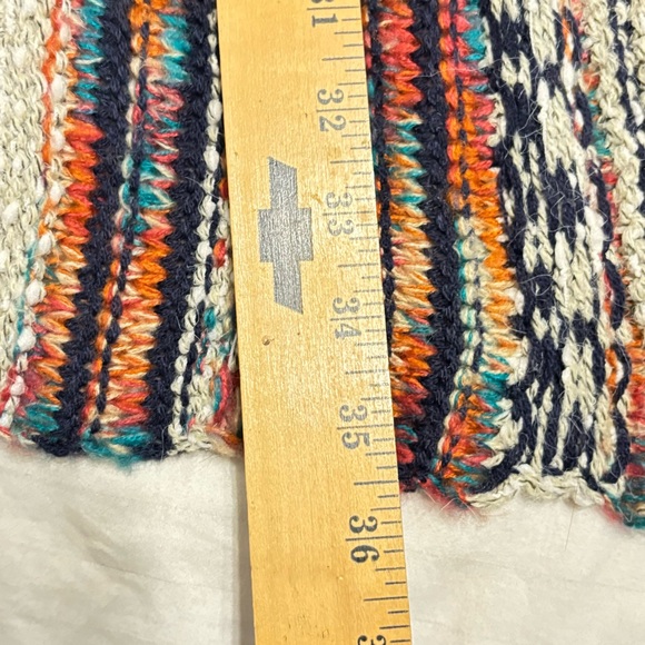 Vtg IBDefusion 1990’s Multicolored Boho Loose Knit Open Cardigan Sweater Sz Sm - Picture 9 of 10